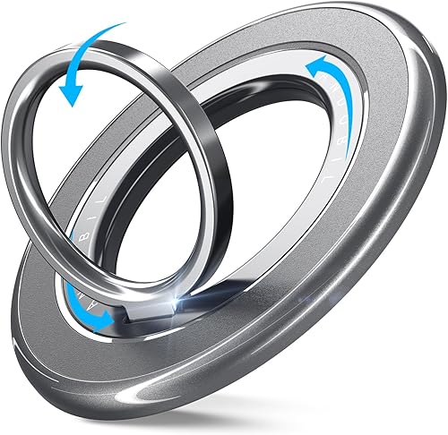 Miniatura 10 de Danmus Agarre magnético mejorado para teléfono (Easyfly) con anillo giratorio, potencia magnética más fuerte Soporte de anillo de dedo de gimnasio