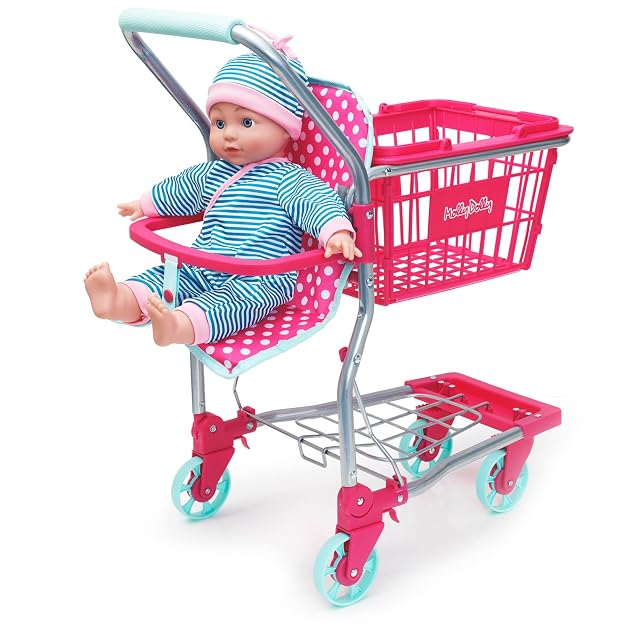 Foto 4 de 8 de Molly Dolly - Carrito y Cesta de Juego 2 en 1 para niños - Carro de Juego para niños de 3 años y más