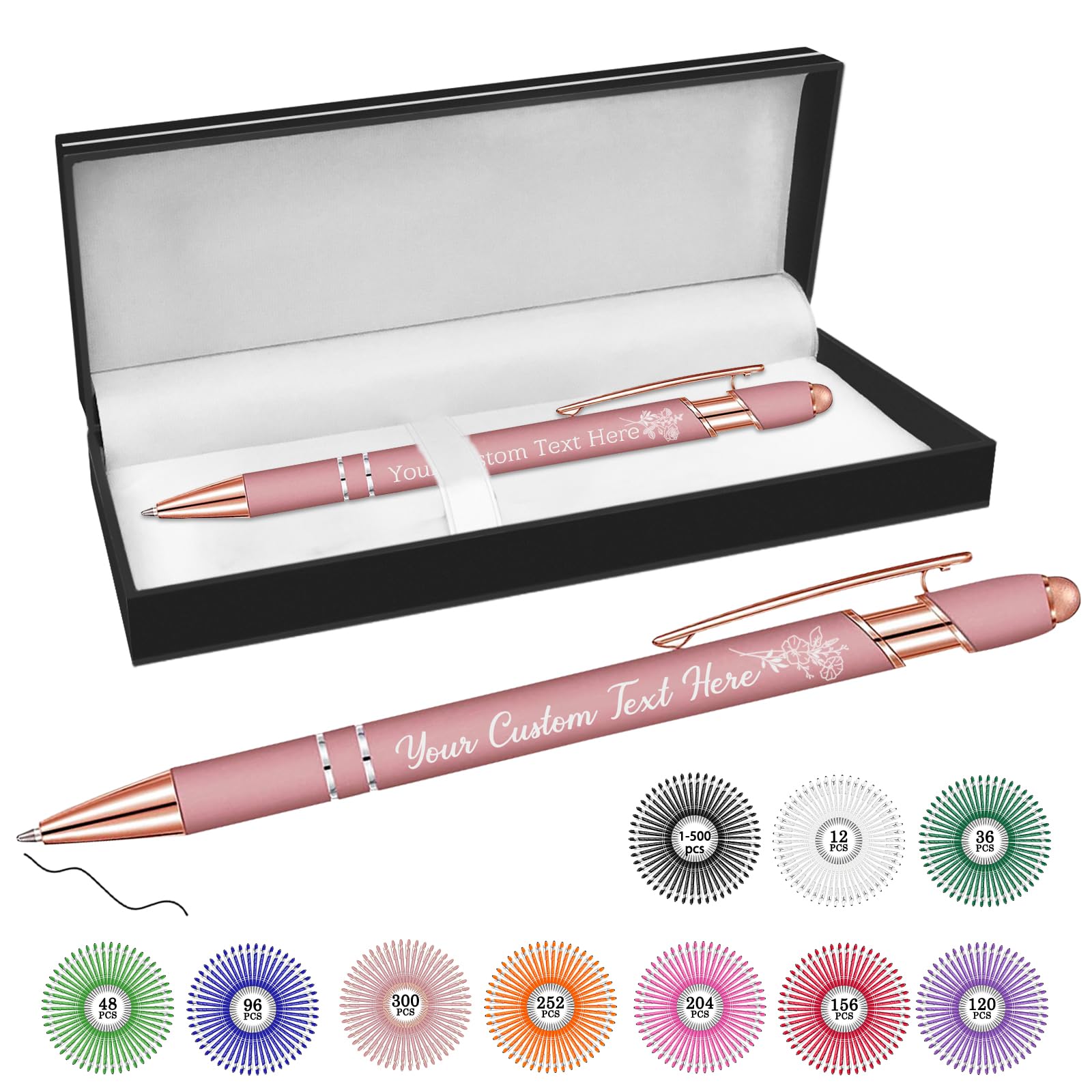 Bolígrafos personalizados con nombre personalizado a granel bolígrafo grabado personalizado para negocios, graduación tinta negra publicidad oficina regalos