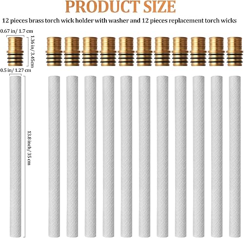 Miniatura 3 de Nuanchu El kit de 24 mechas para botellas de vino incluye 12 soportes de mecha de latón con arandela y 12 mechas de repuesto de fibra de vidrio para