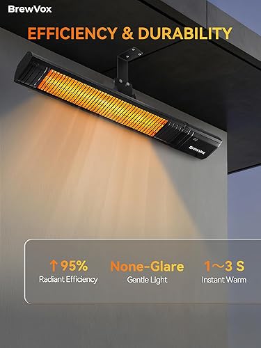 Miniatura 3 de Calentador eléctrico infrarrojo de carbono para patio al aire libre, control inteligente por aplicación con encendidoapagado remoto y temporizador