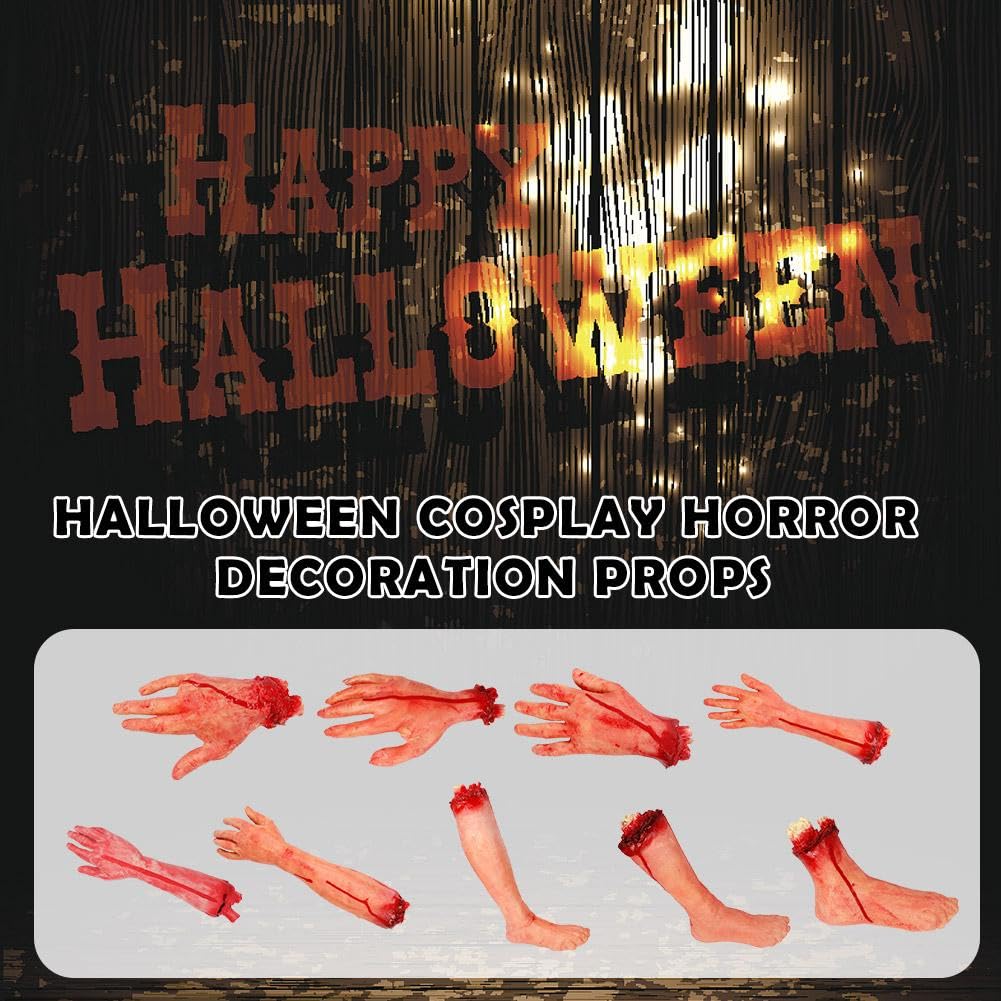 Halloween Fake Severed Arm Prop - Realistic Bloody Broken Hand For Horror Decor
