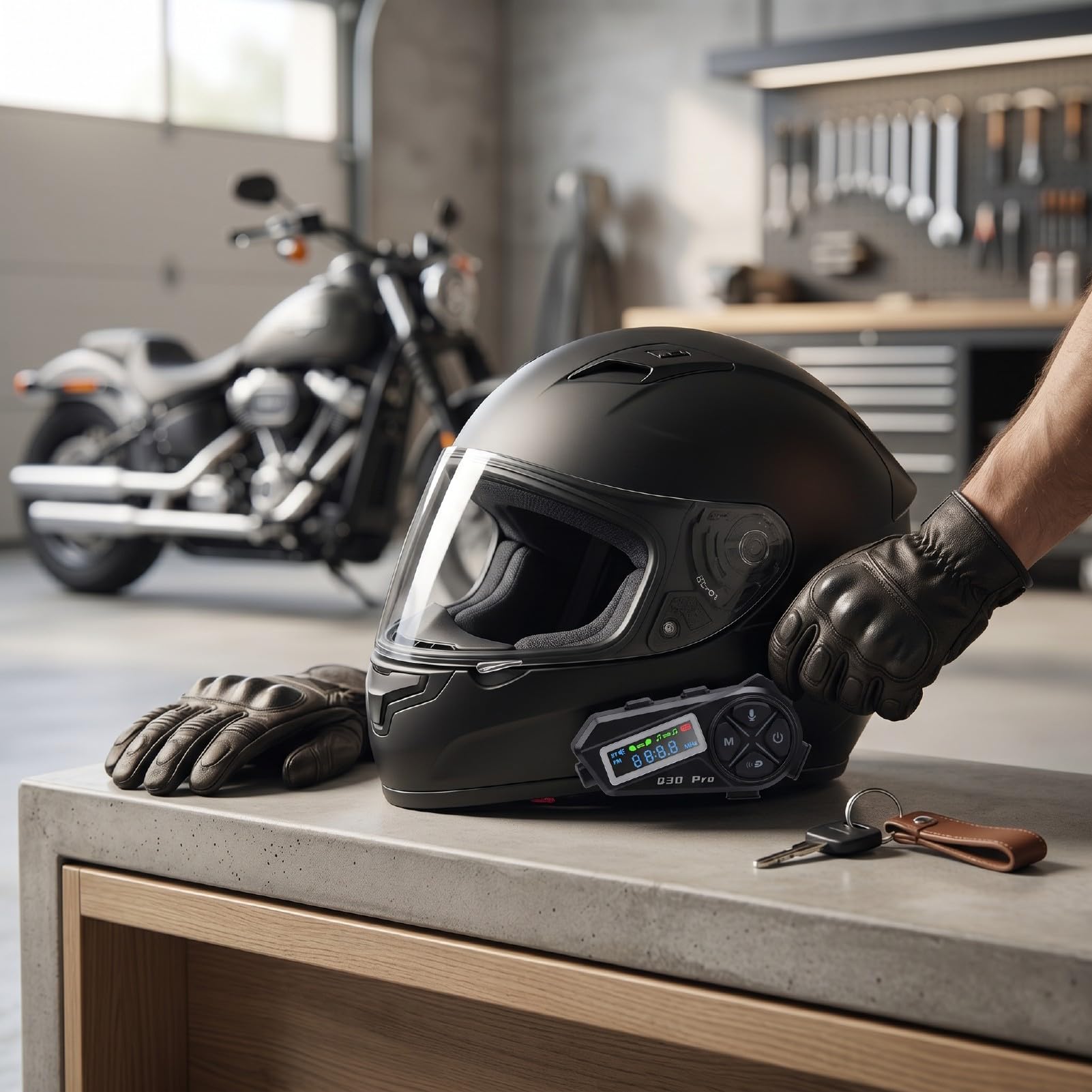 Matybobe Casco Motocicletta con Display LED, HiFi Suono e Microfono