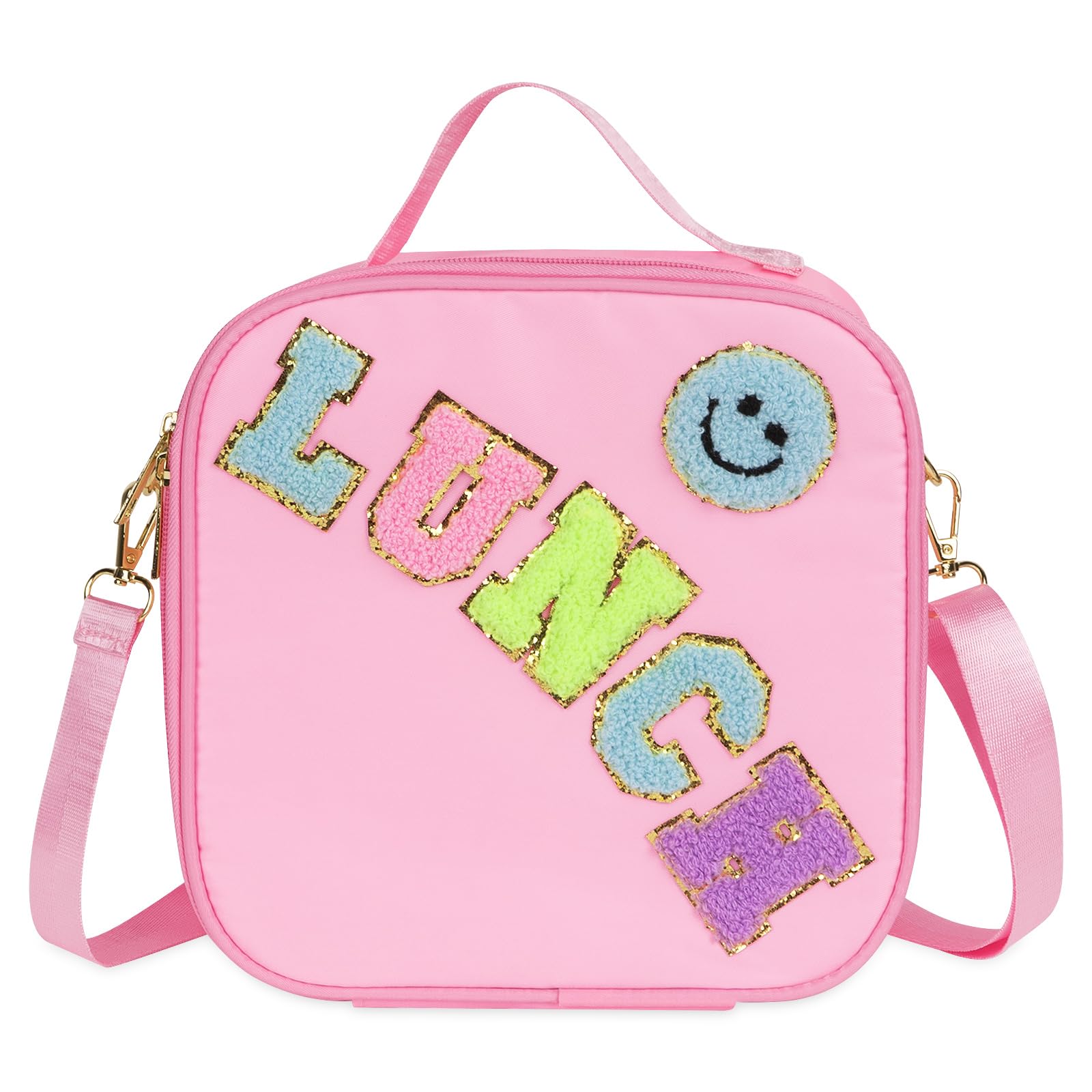 LinkideaPink Cartoon Pattern Lunch Tote Bag for Kids, Portable Reusable Lunch Box Container Fits School, Picnic Use, Compatible with B.Box, Sunhanny, Pedeco, QQKO, Xgxn Lunch Box