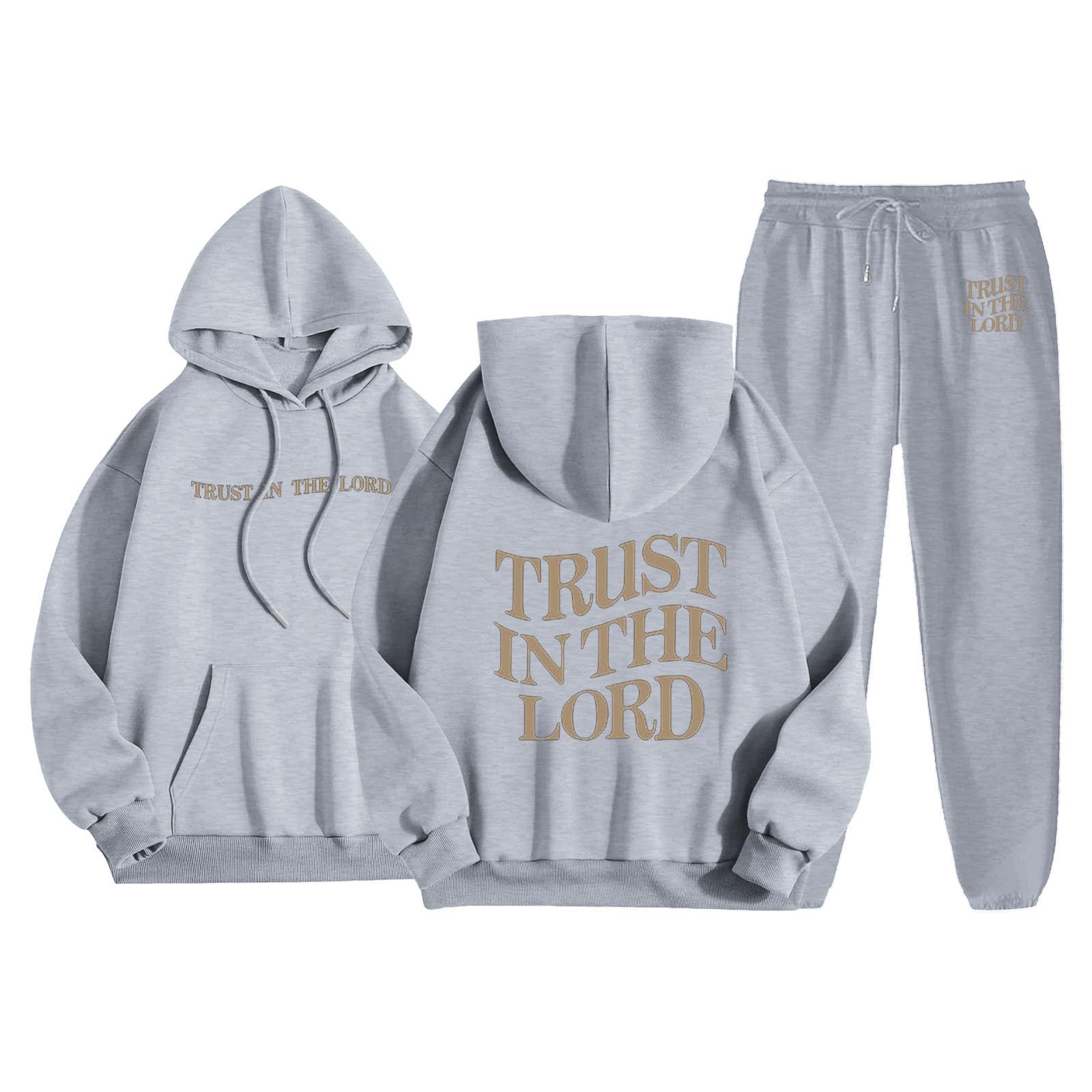 Completo da Donna con Pantaloni Casual, Felpa con Cappuccio Foderata in Pile e Pantaloni per Un Comodo utilizzo all'aperto