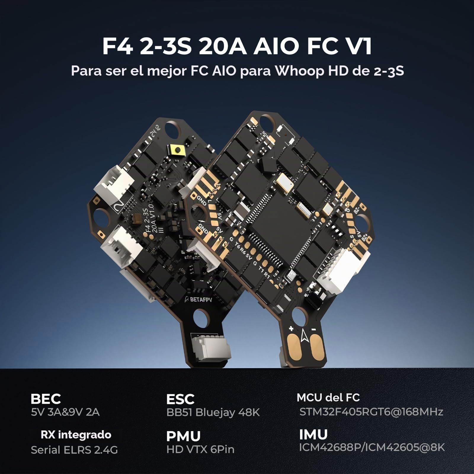 BETAFPV Pavo Pico II Brushless Whoop Quadcopter Ultra-Light 2S Cinewhoop with HD VTX Bracket II for O4/O4 Pro VTX, F4 2S 20A AIO FC, 1102 14000KV Motor, for Cruising Indoors Outdoors - PNP ELRS