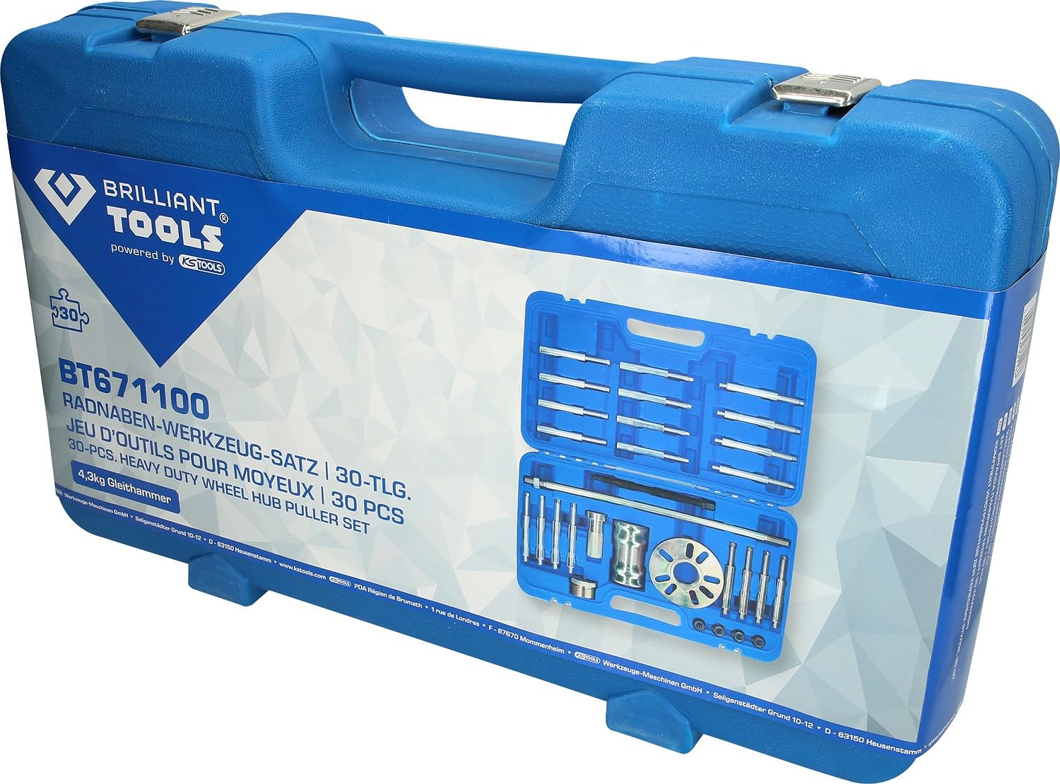 BRILLIANT TOOLS BT671100 Radnaben-Werkzeug-Satz | 30-tlg. [Powered by KS TOOLS], gold silber