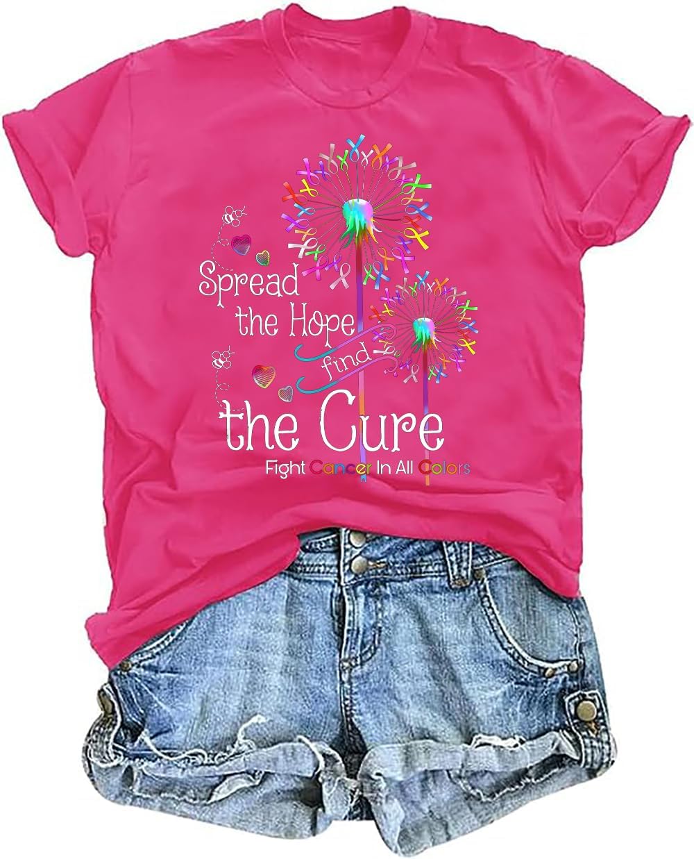 EGELEXY Cancer Shirts Women Fight Cancer Shirt Breast Cancer Awareness Tshirt Ribbon Graphic Tees