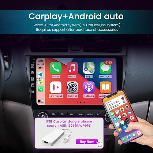 Miniatura 3 de MekedeTech Android 11 reproductor de radio de coche 10.1 pulgadas pantalla táctil sistema de navegación para Honda Accord 7th 2002 2003 2004 2005