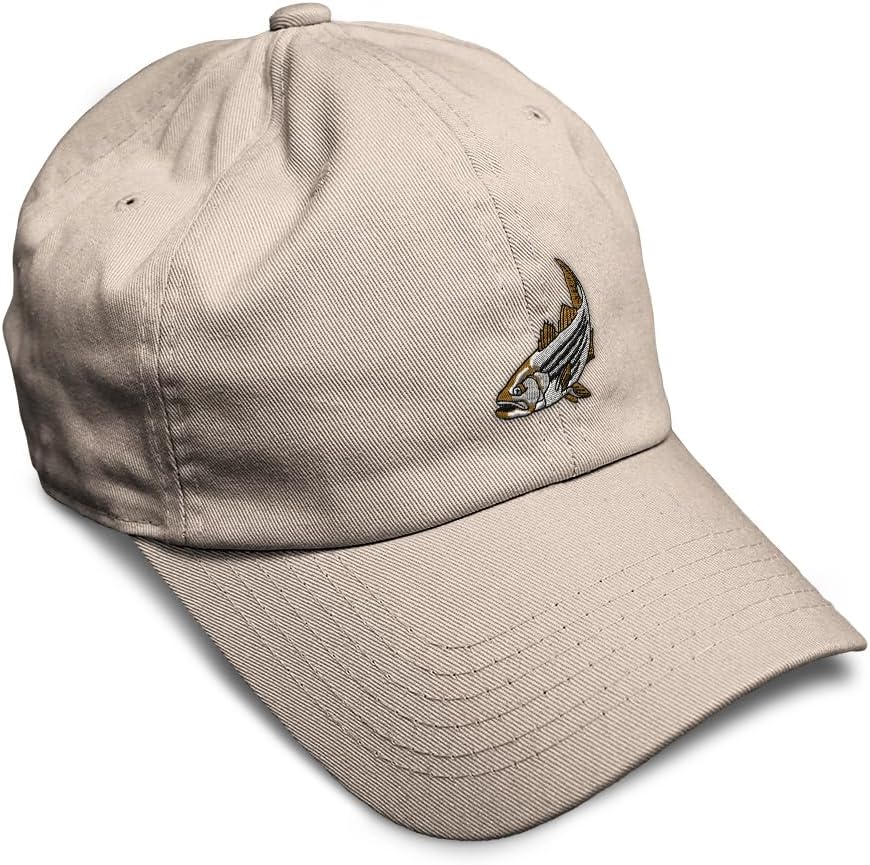 Soft Baseball Hat Embroidered Dad Hat Striped Bass Embroidery Men & Ladies Baseball Cap Cotton