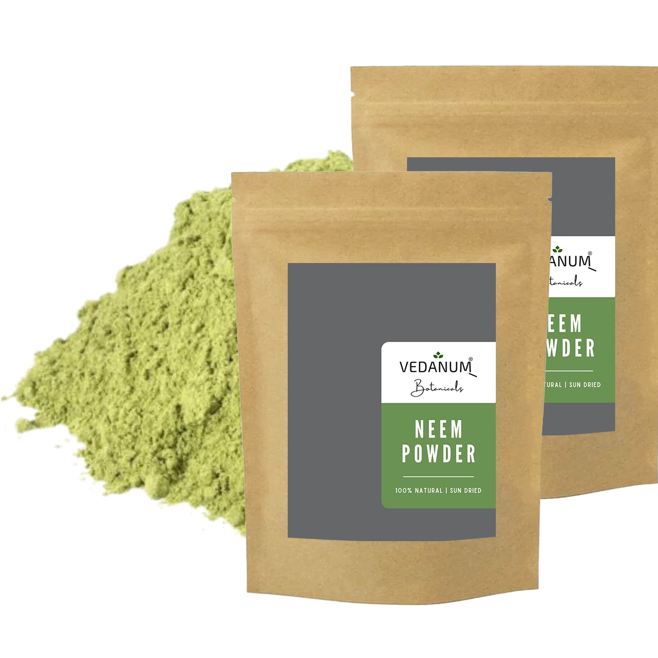 Vedanum Natural Selected Neem Powder for Skin Care, Homemade Cosmetics, Dry Skin Treatment, Hair Care, and Handmade Soaps - Combo Pack 50 Gm Each