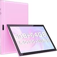 YQSAVIOR Tablet Android 10", 8 Gb Ram, 64 Gb de Rom e Expansível Até 1 Tb, Câmera Dupla de 2+8 Mp, Wi-Fi, Bluetooth, Tela Ips Touchscreen de 1280X800, Bateria de 6000 Mah, Certificado Pela Gms, Rosa