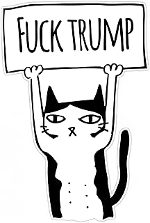 Protest Cat Vinyl Sticker – Waterproof Political Bumper Decal for Cars Trucks Laptops and Outdoor Surfaces