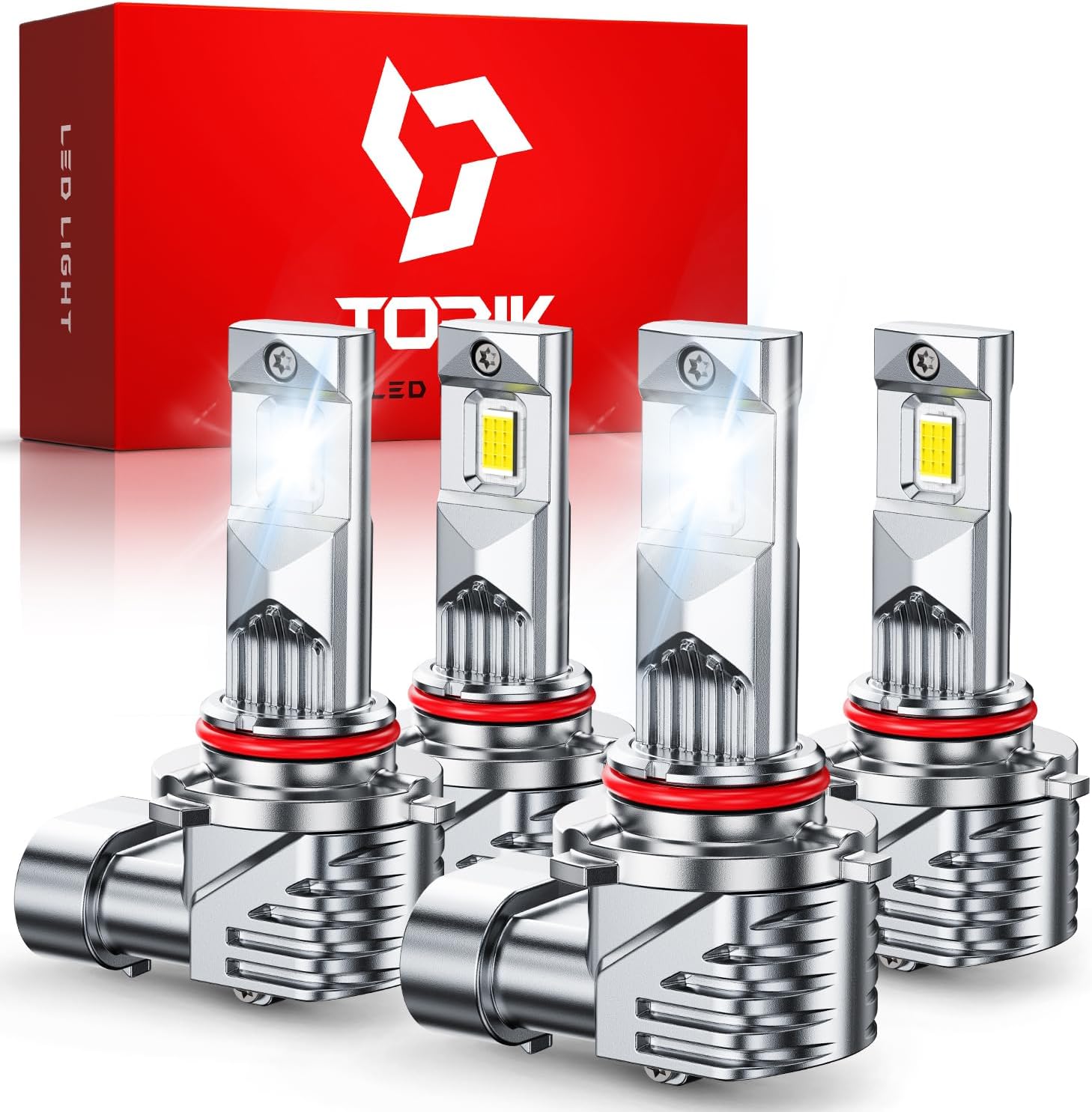 TOPIK 9005 9006 Bulbs, [𝐋𝐚𝐭𝐞𝐬𝐭] 900% Ultra Brighter 𝟴𝟰,𝟬𝟬𝟬𝐋𝐌, HB-3 HB-4 Light Bulbs, Plug-N-Play, 1:1 Same Size, No Flicker, 99% Canbus Ready, Pack of 4