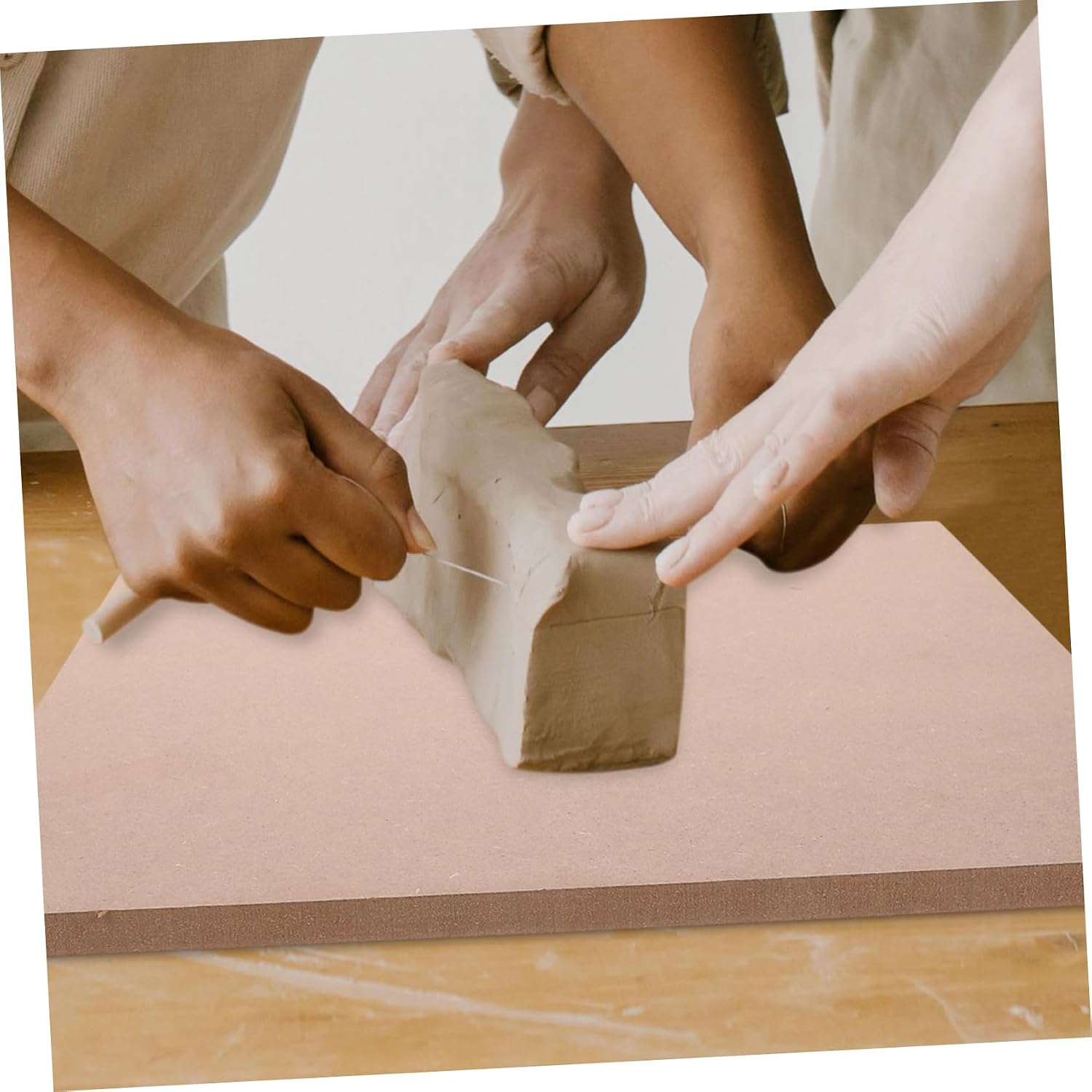NUOBESTY Clay Wedging Board Durable Fiberboard Pottery Tray for Sculpting and Glazing Warp-Resistant Ceramic Art Tool for Artists and Crafting
