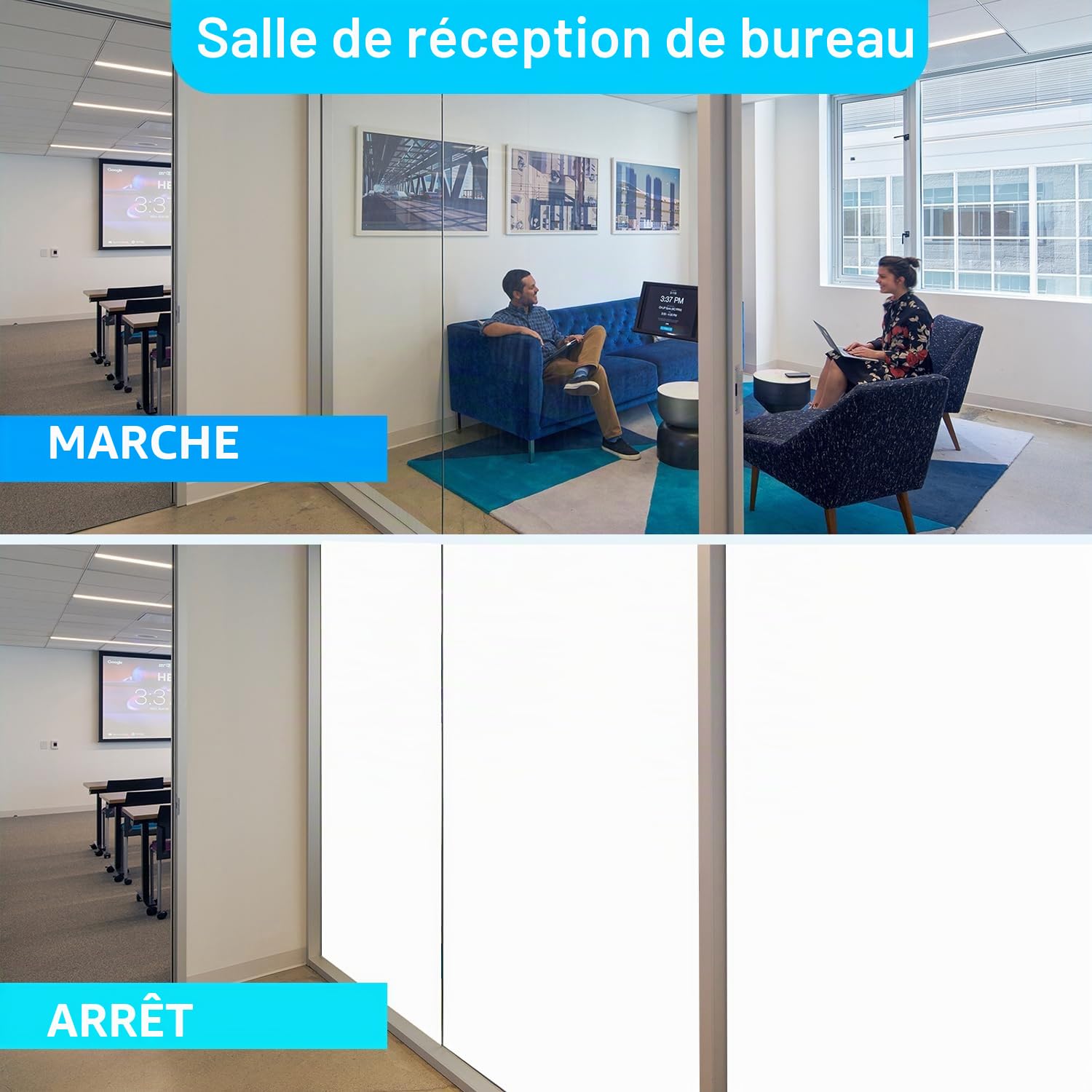 Film en verre intelligent PDLC Smart Film A4 (21 x 29,7 cm) Échantillon de film électronique Smart Film électrique Smart Glass Film (Gris)