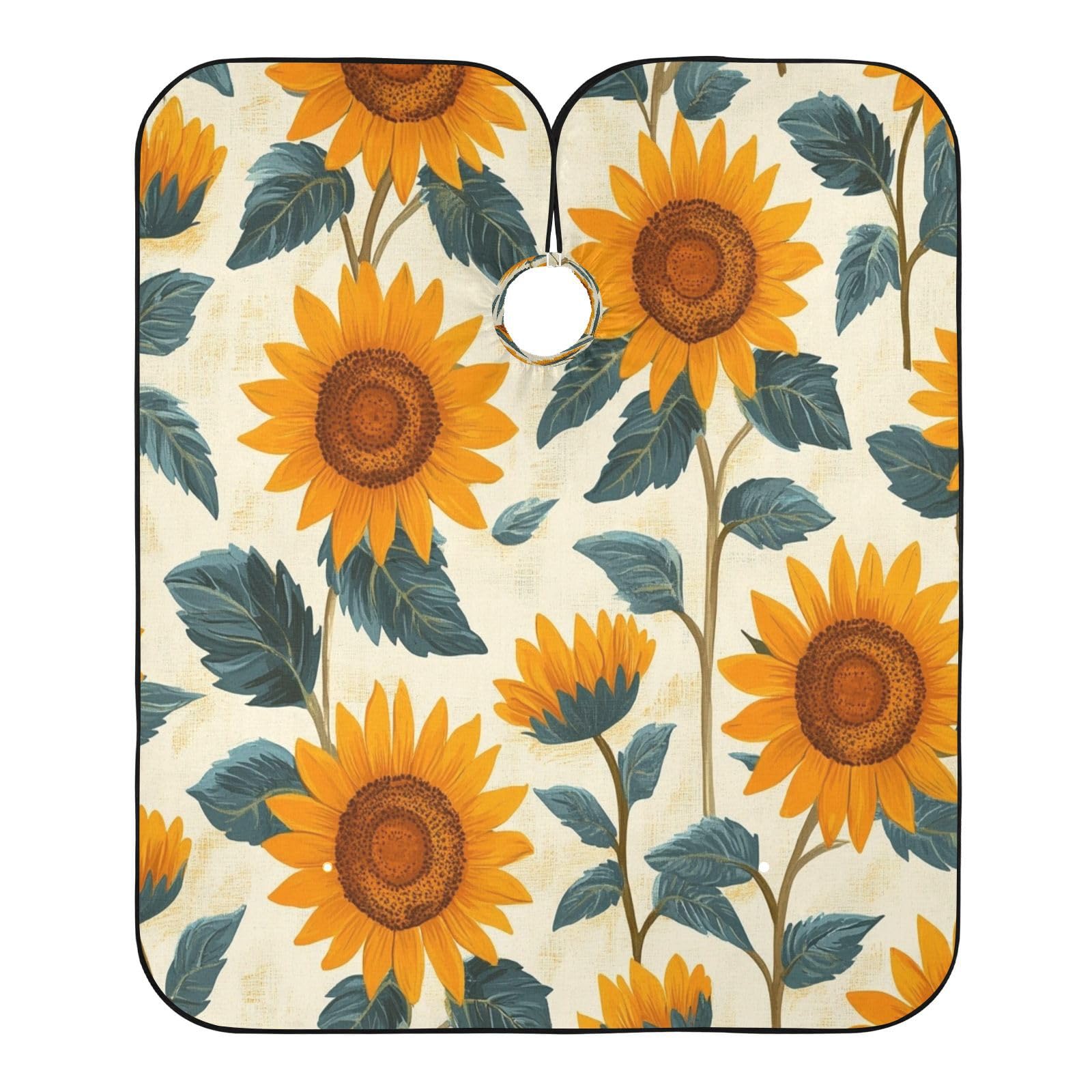 Kigai Sunflowers Hair Cutting Cape for Men & Women Waterproof Barber Cape Professional Hairdressing Salon Styling Apron with Adjustable Closure Snap