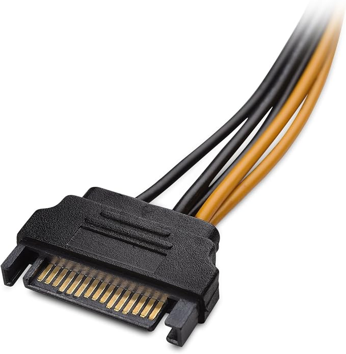 Cable Matters 2 Pack Cable de Alimentacion SATA a 6 Pines PCIe 8 Pulgadas miniatura 4