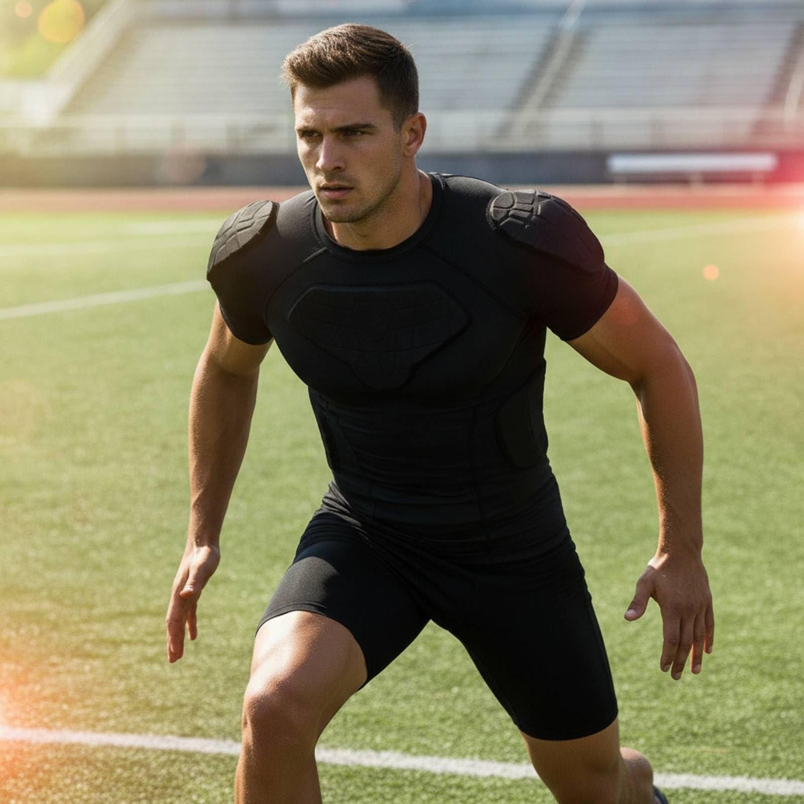 Camiseta Compresión Acolchada Suave Camiseta con Protección Acolchada Gruesa Indumentaria Deportiva para Deportistas