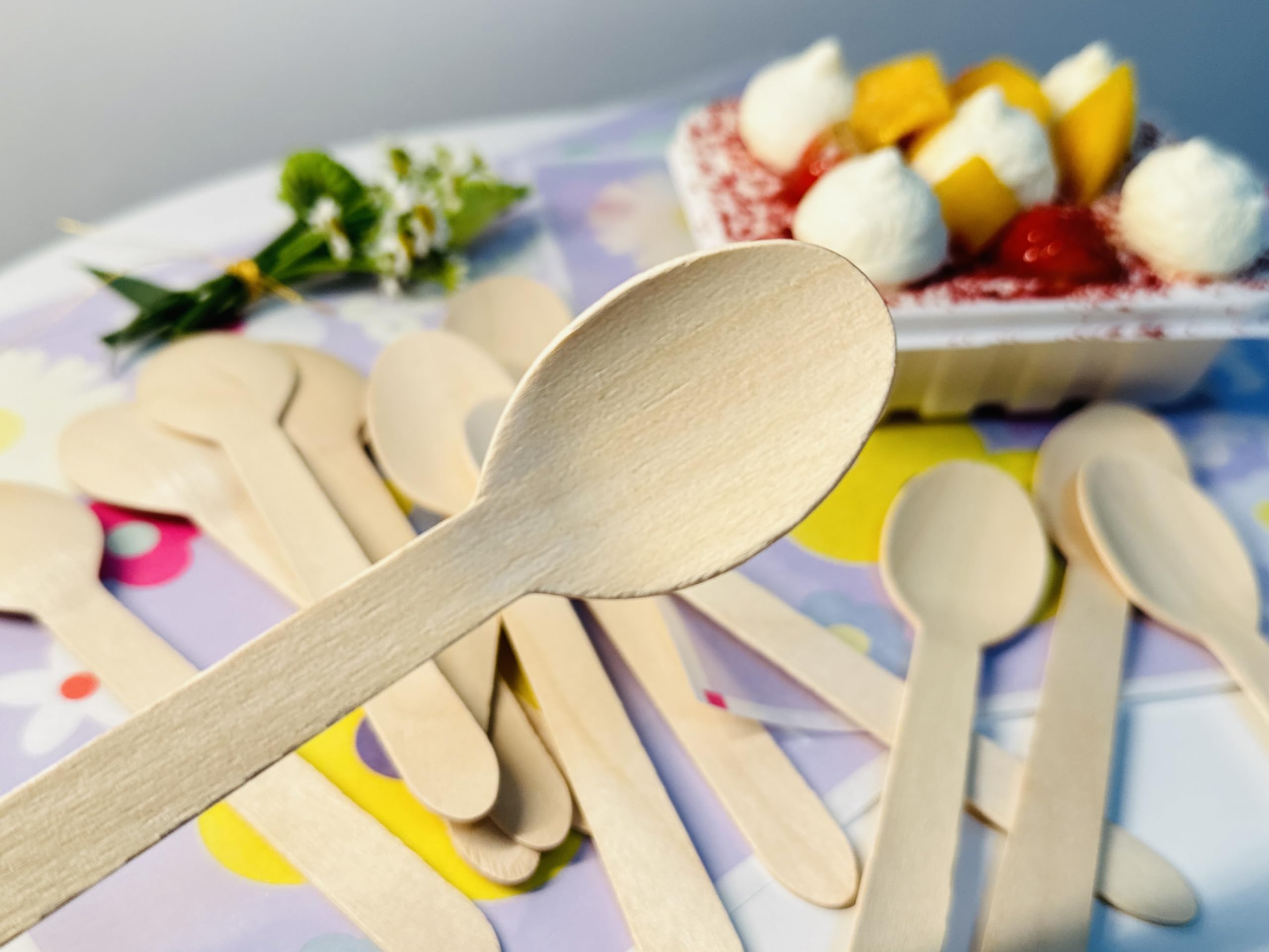 SunMoon Eco Friendly 300 Pack Wooden Spoons Disposable, 16cm Long - Image 4