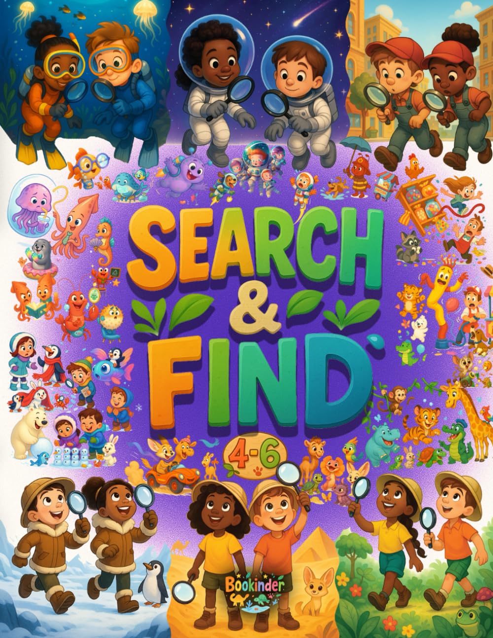 Search and Find for Kids Ages 4-6: I SPY Seek and Find Book for Kids, Spot Animals of the Jungle, Ocean, Farm, Snowville, Dinosaur Land, Unicorn ... activities (Search and Find Books for Kids)