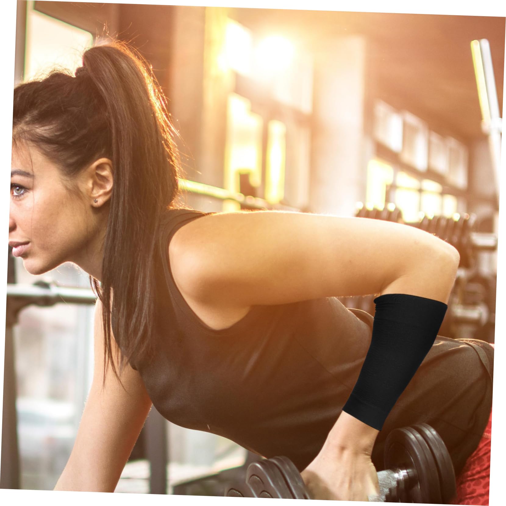 Manchons De Bras Amincissants en Élastique Noir Protection Thermique Amélioration Circulation Sanguine Fitness Sport Shaper De Bras pour Hommes Et Femmes