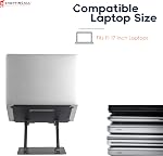 SHOPPINGALL Support pour ordinateur portable réglable et pliable, ergonomie et portable en aluminium Ordinateur portable et tablettes Riser pour bureau, convient à tous les ordinateurs portables et les carnets de notes et tablettes jusqu'à 17 1 cm - SA-LS3-Black