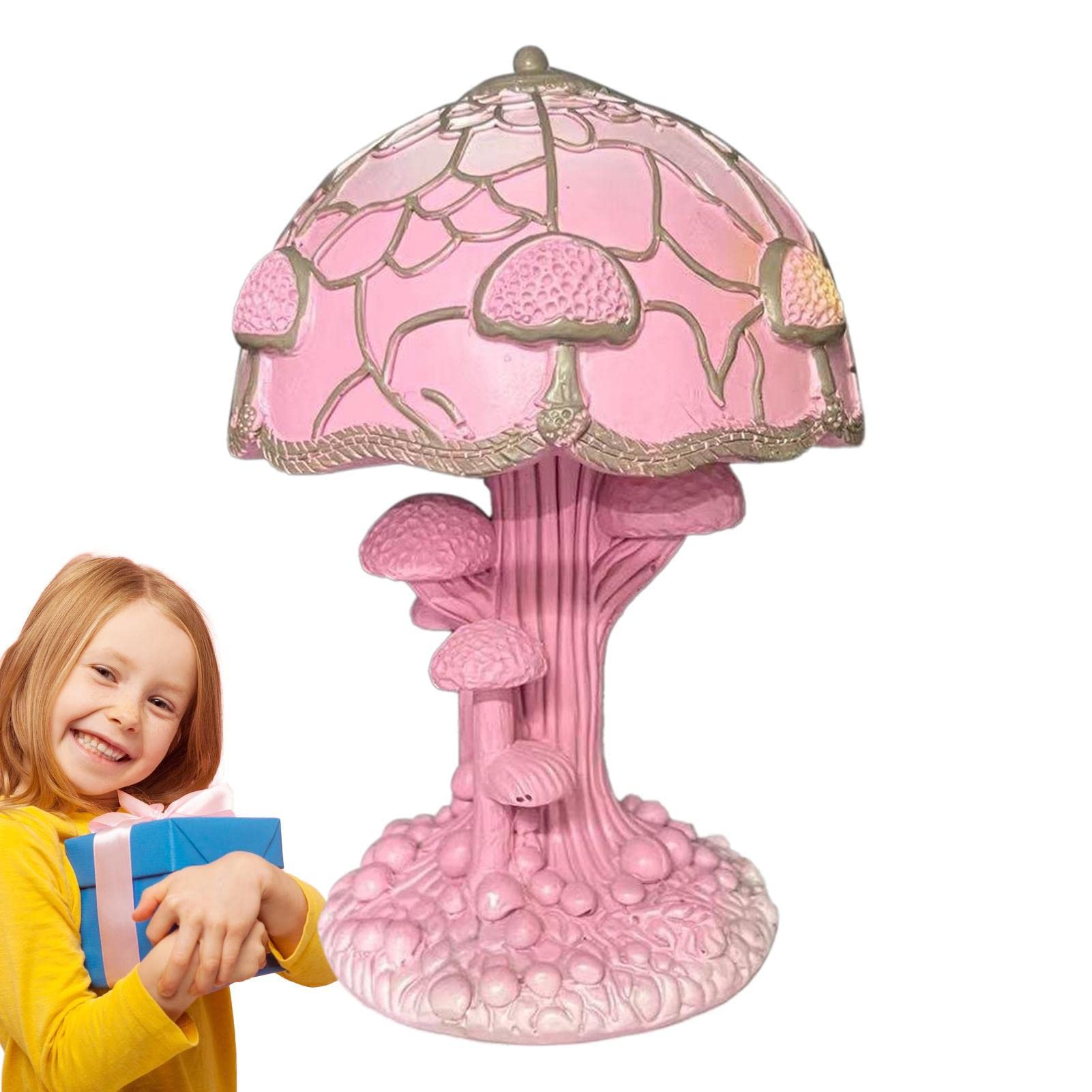 Amazon.co.jp : ステンドグラスキノコランプ、魅力的でカラフルな