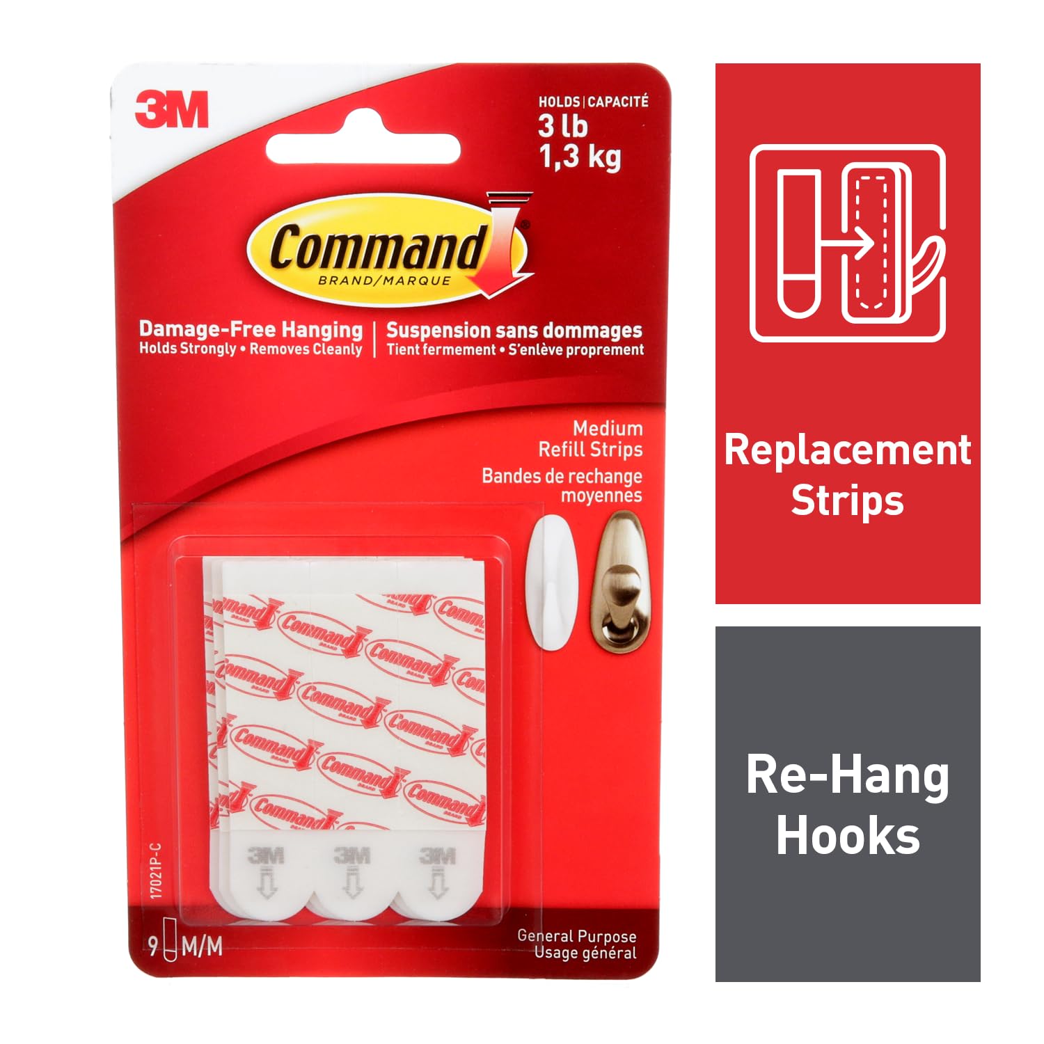 Command Medium Adhesive and Refill Strips 17021P