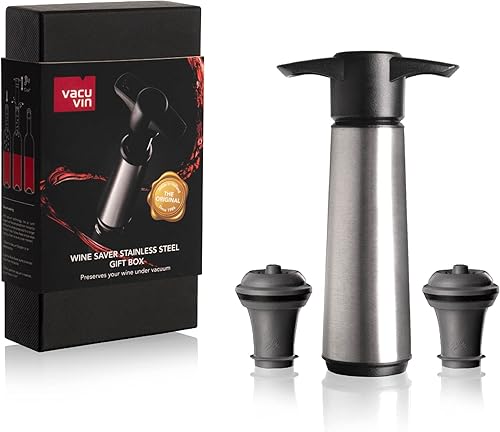 Vista 10 de Vacu Vin Wine Saver - Acero inoxidable - 1 bomba 2 tapones 2 servidores - Tapones de vino para botellas con bomba de vacío y vertedor - Reutilizable