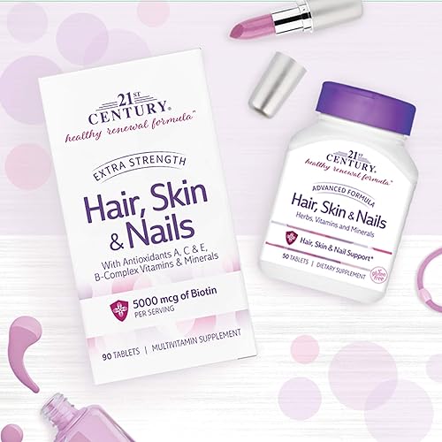 Miniatura 11 de 21st Century Tabletas extra fuertes para cabello, piel y uñas, 90 unidades (27847)