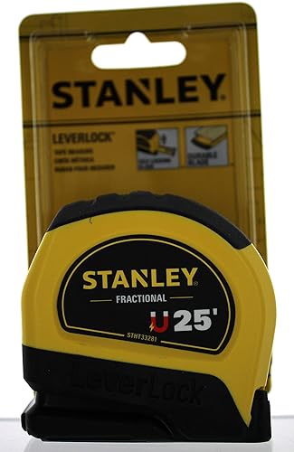Stanley 33-281 Leverlock - Regla de cinta fraccional con punta magnética 1 pulgada x 25 pies