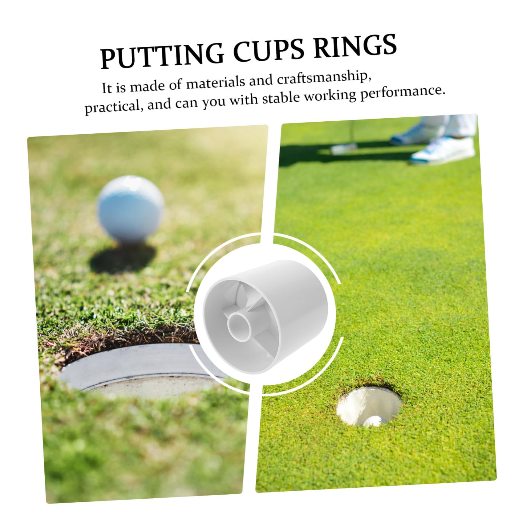Abaodam 5 Pezzi mettendo la tazza del foro da golf buca da golf che mette tazza buco forniture per il golf strumento di allenamento per il golf plastica bianca