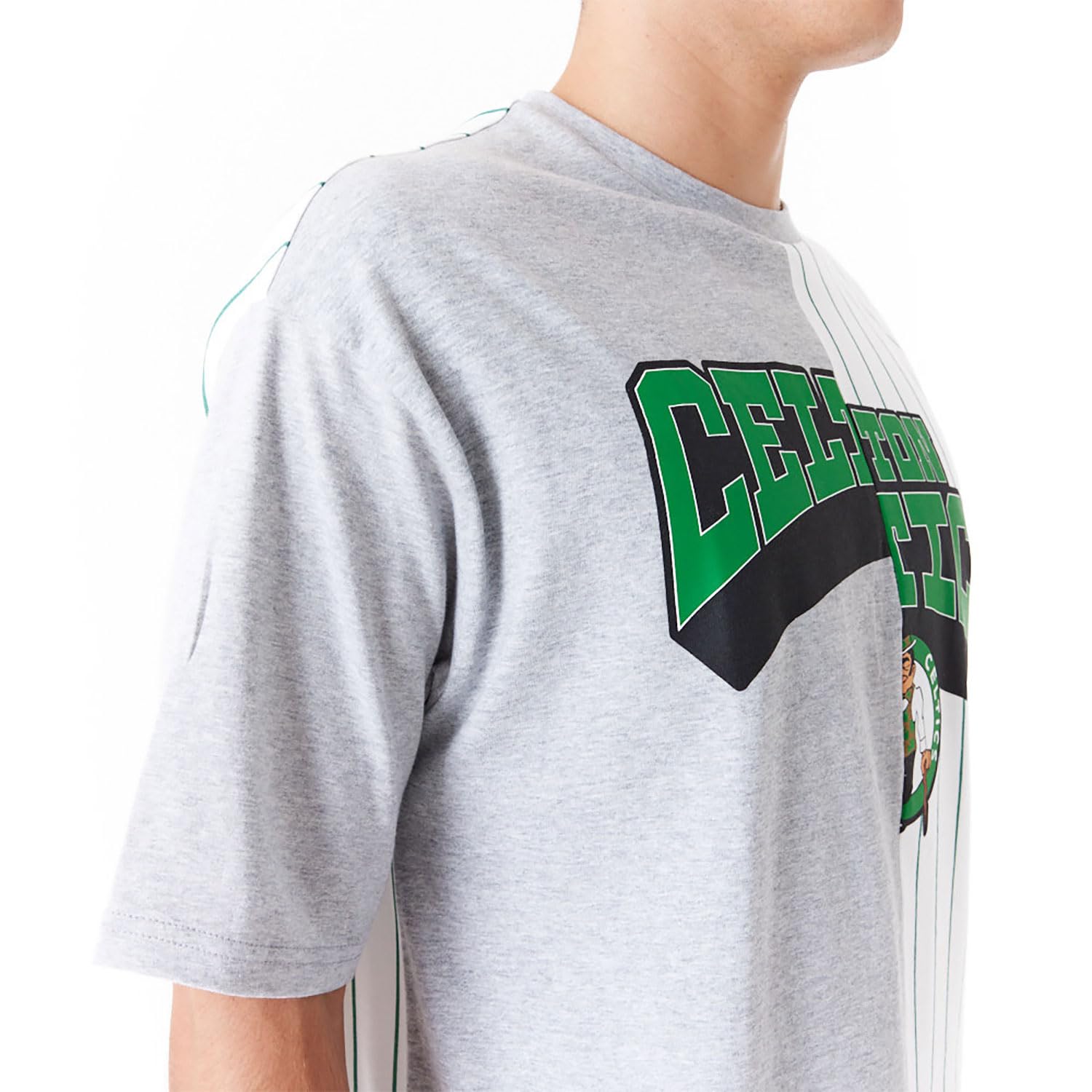 New Era NBA Boston Celtics Half Pinstripe Oversized T-Shirt