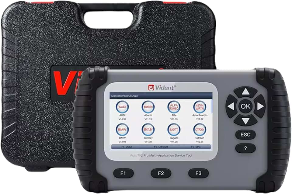 Vident iAuto 702Pro Scanner Automotivo Profissional, Diagnóstico ABS/SRS, Multi-Aplicação, com Maleta