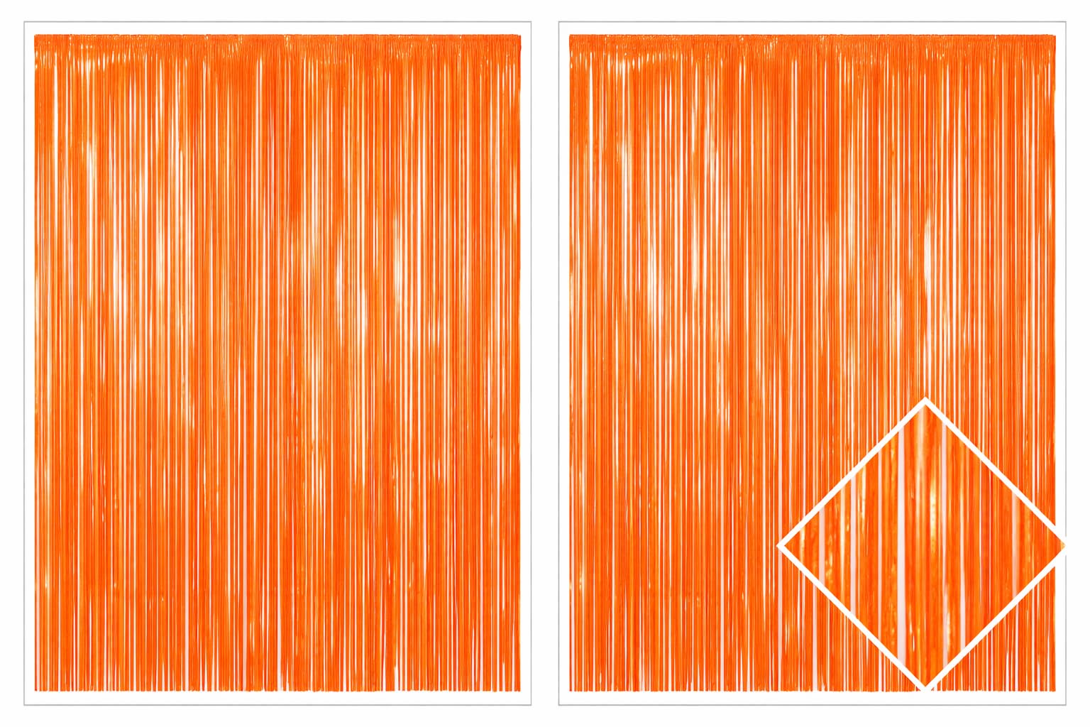 Photo 1 of 2 Pack Orange Macaron Foil Fringe Backdrop Curtain – 3.2ft x 6.4ft Metallic Tinsel Curtain for Party Decoration, Birthday, Baby Shower, Wedding, Graduation, Photo Booth & Festival Décor