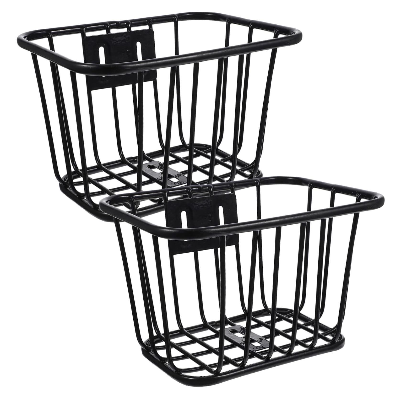 KICHOUSE 2Pcs Metal Bike Basket for Front Handlebar Durable Bicycle Storage for Vegetables Essentials Easy to Install for Mountain Bikes and Adult Bicycles