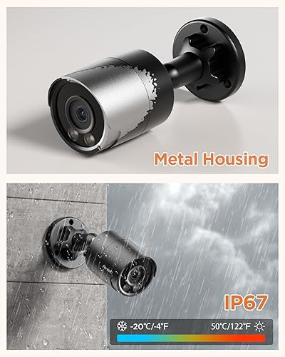Miniatura 9 de Sistema de cámara de seguridad PoE, 4 cámaras IP bala con cable de 4 MP para exteriores, micrófono integrado para exteriores, detección de vehículos