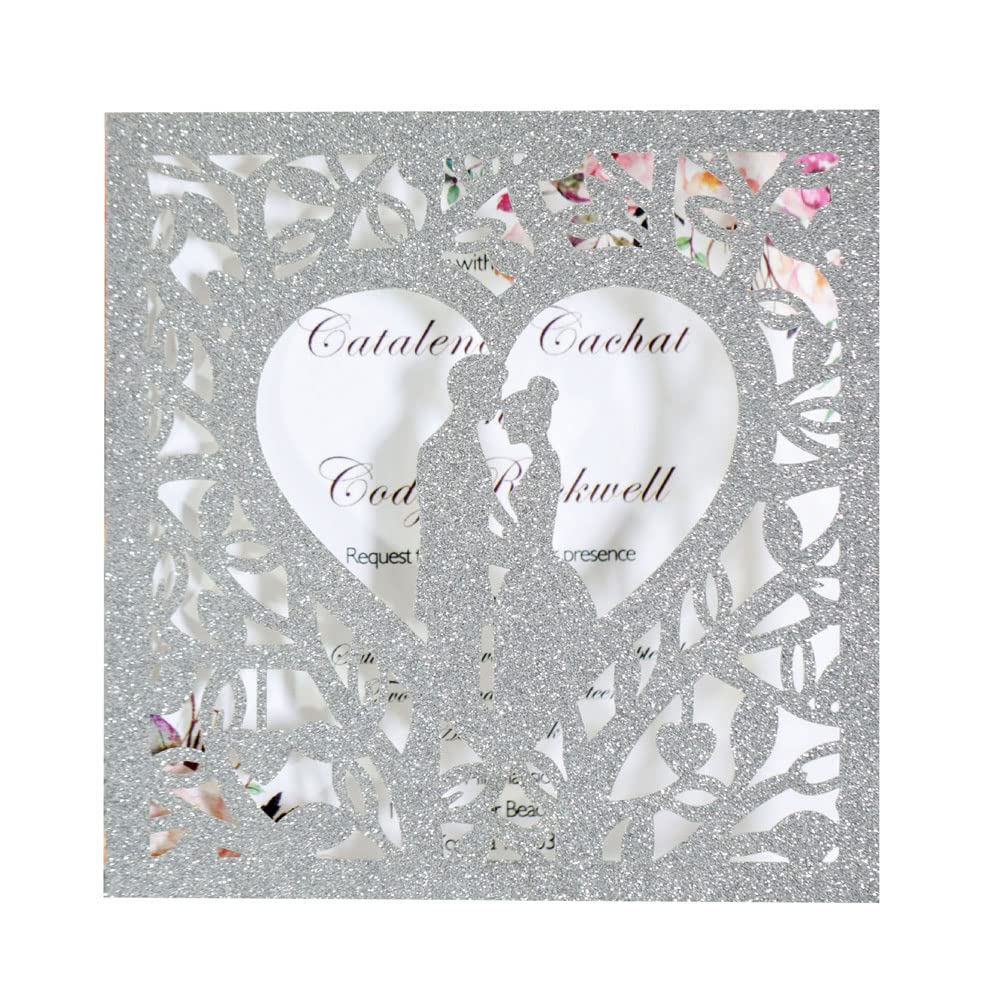 Invitaciones de boda personalizadas de 50 uds para aniversarios y banquetes elegantes