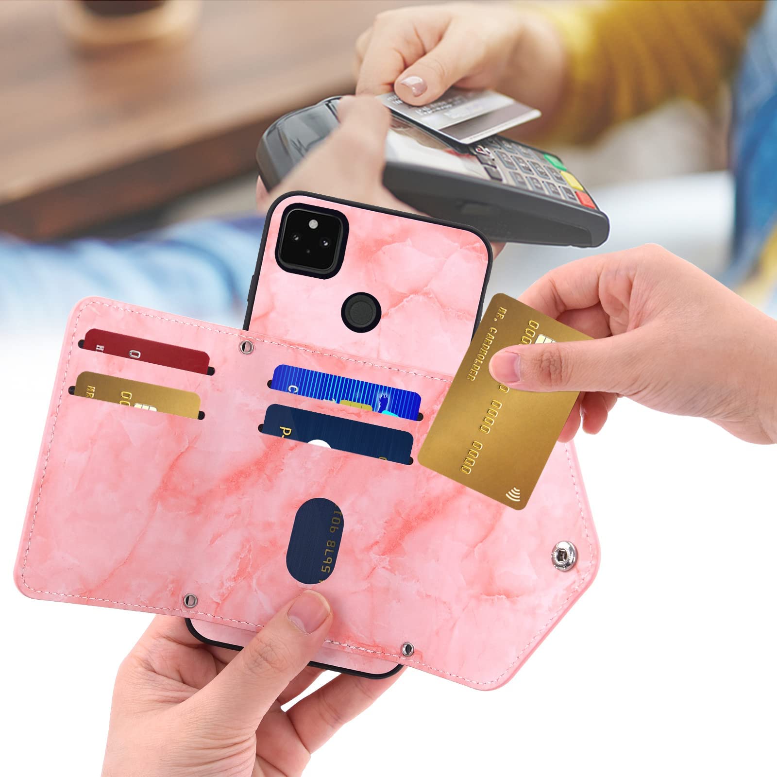 Asuwish Cover Per Google Pixel 4a Con Anello Metallico E Supporto Magnetico, Blu, + Vetro Temperato - 4