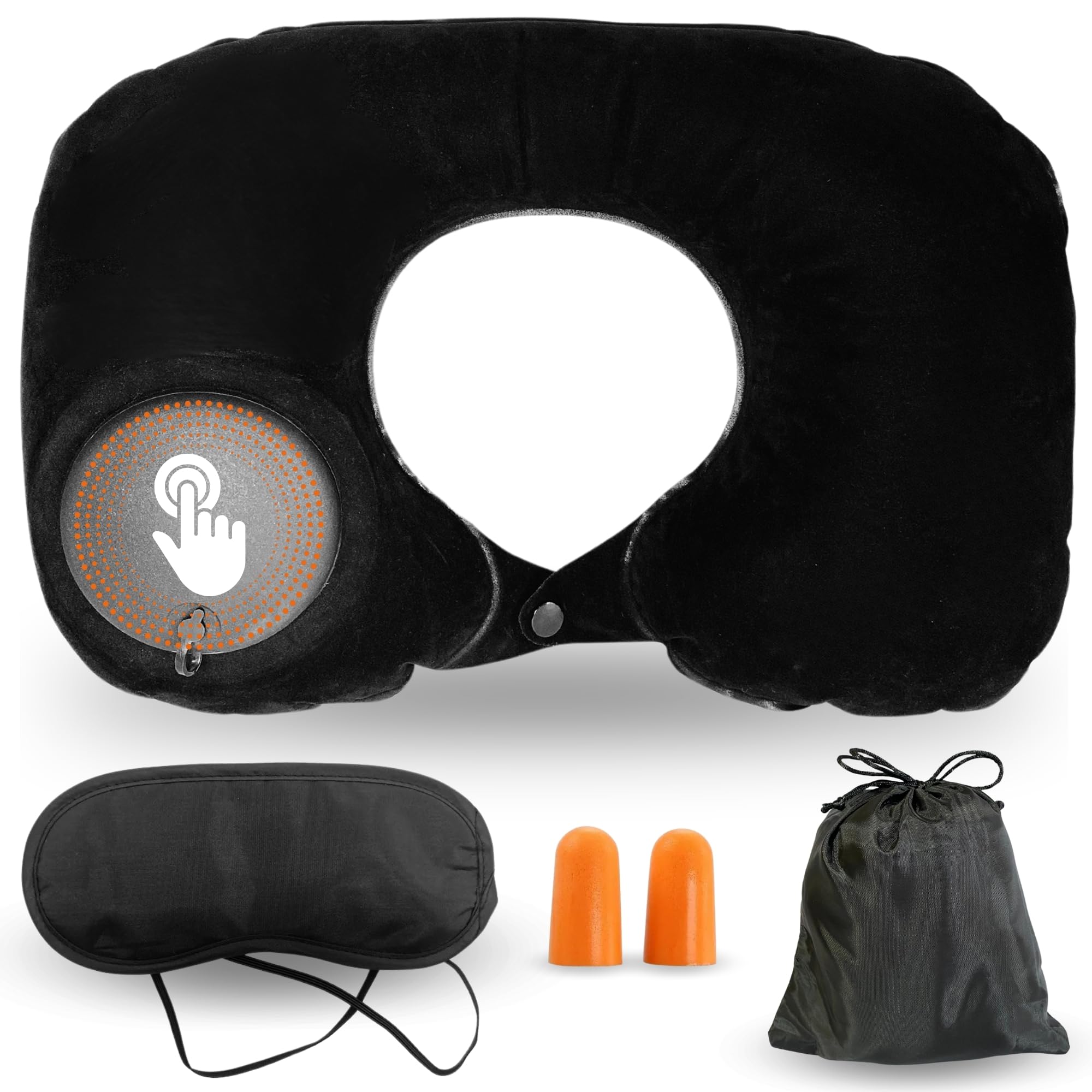 scotven Scotven Almohada Viaje para Cuello Hinchable para Dormir en Coche Avion Sofa Cojín Accesorio de Viaje Inflable reposacabezas