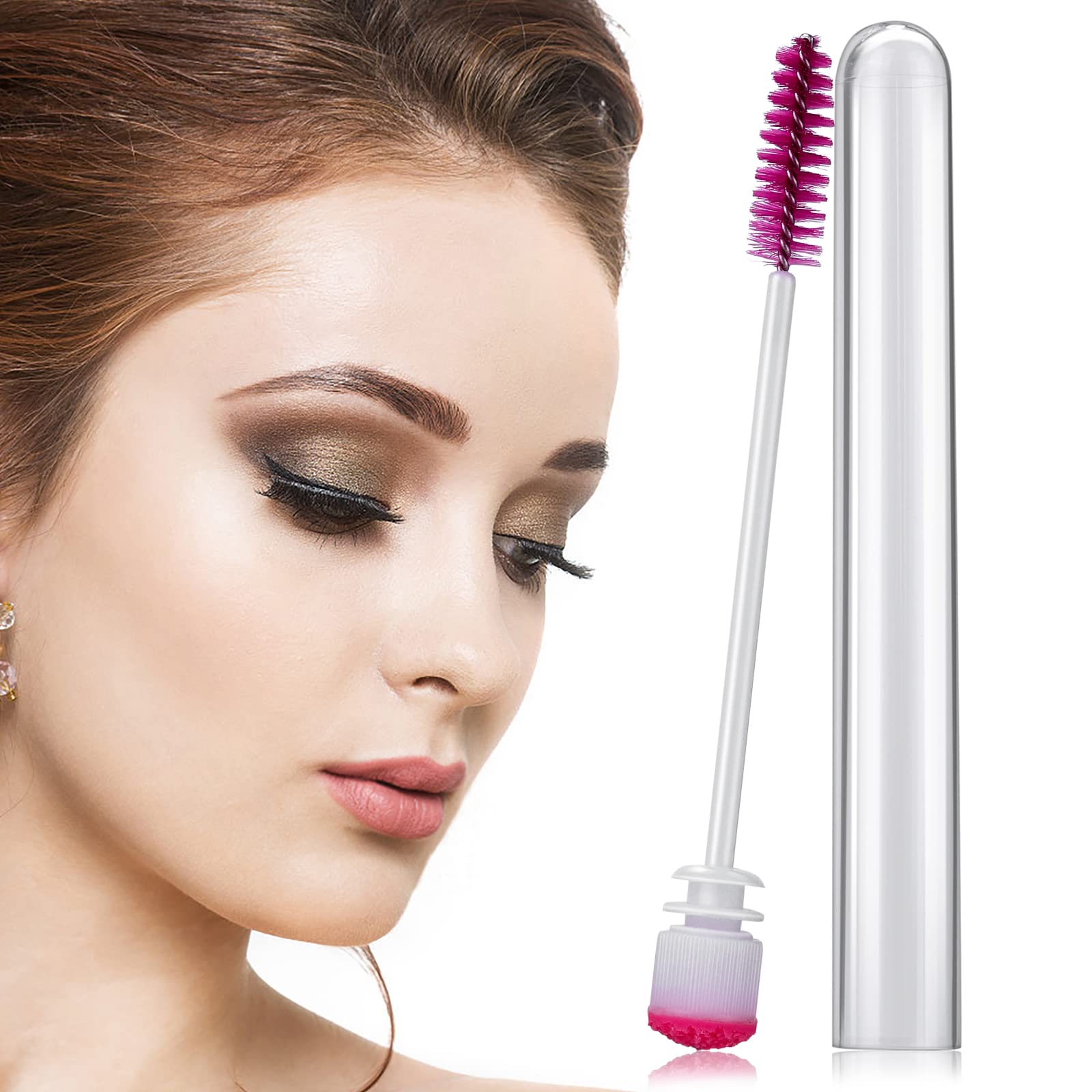 Sibba Lot de 30 Pinceaux à Cils Spoolies Applicateurs de Mascara Pinceaux pour Extensions de Cils Tubes de Diamant Fournitures de Maquillage