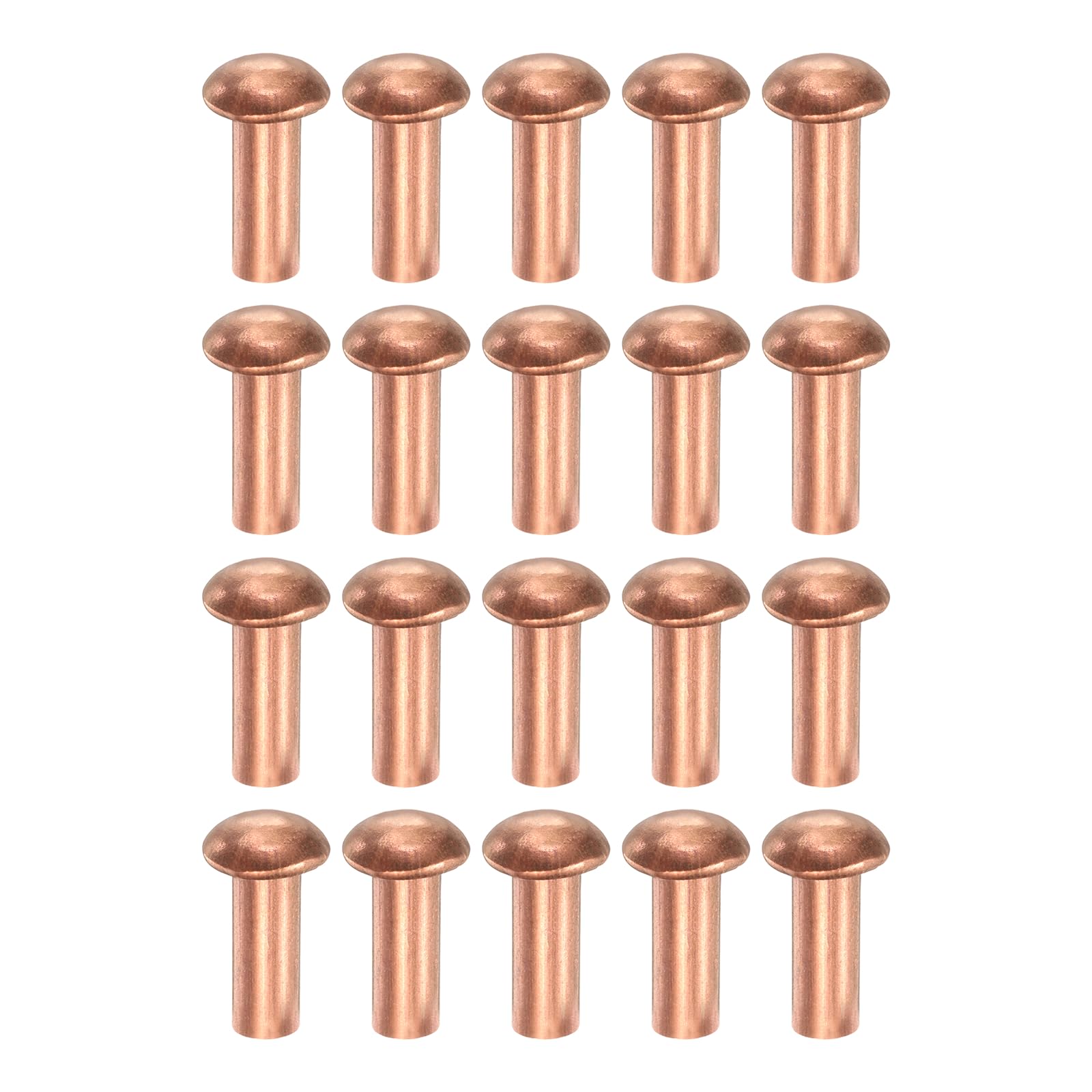 Rivets solides en cuivre M4 x 10 mm sourcing map pour maroquinerie et électricité, lot de 200