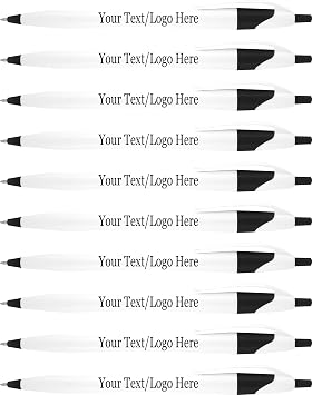 SyPen Personalized Pens With your Custom Logo or Text-500 Pack Bulk-for Businesses, Parties, and Events, Custom Printed Slim Ballpoint Click Pens, Black Trim Color, Black Ink