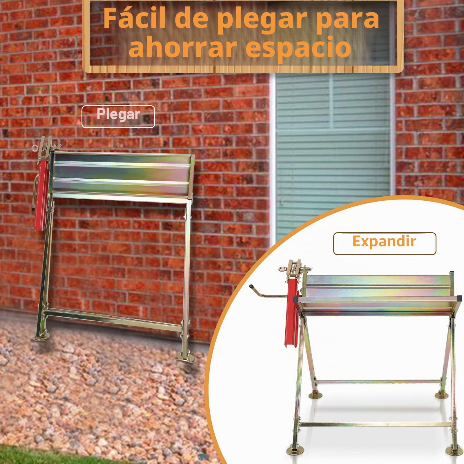 Caballete con soporte de motosierra, protector de cadena, varilla medidora, soporte de sierra plegable hasta 150 kg, diseño estable, adecuado para aserraderos, talleres