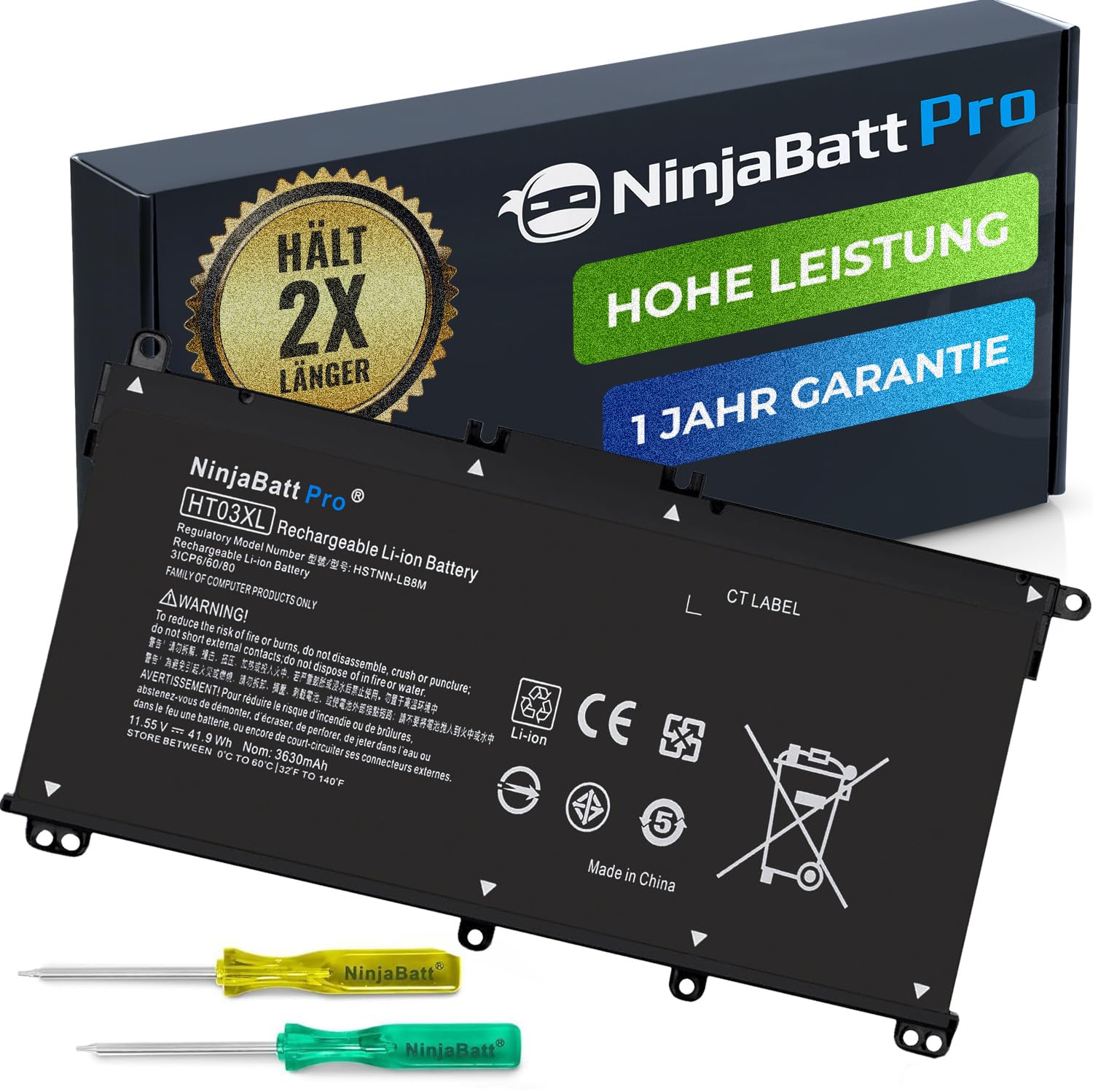 DR. BATTERY L11119-855 HT03XL Akku Ersatz für for HP 14-CE 14-CF 14-CK 14-cm 14-DF 14-DH 14-MA 14Q-CS 14Q-CY 14S-CF 14S-CR 15-CS 15-CW 15-DA 15-DB 15G-DR 15T-DA HSTNN-DB8R HSTNN-IB8O