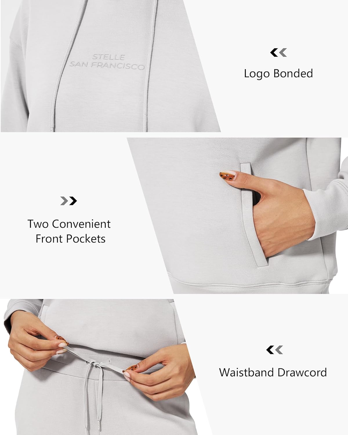 Stelle Sweat Suits for Womens 2 Piece Sweat Set Long Sleeve Hoodie Sweatsuits Sets Drawstring Sweatpants with Pockets - Image 4