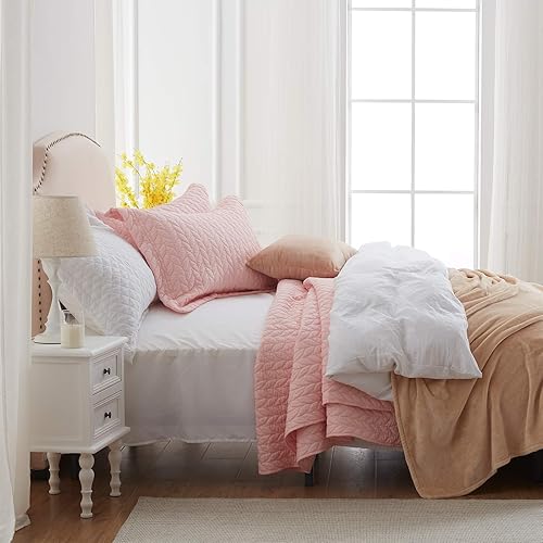 Vista 251 de SunStyle Home - Juego de colcha de cama de microfibra, ligero y suave, reversible, patrón de colcha, colchas para todas las estaciones. 01 - Verde