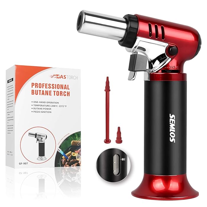 Buy Semlos Butane Torch, Kitchen Torch Refillable Blow Torch Lighter