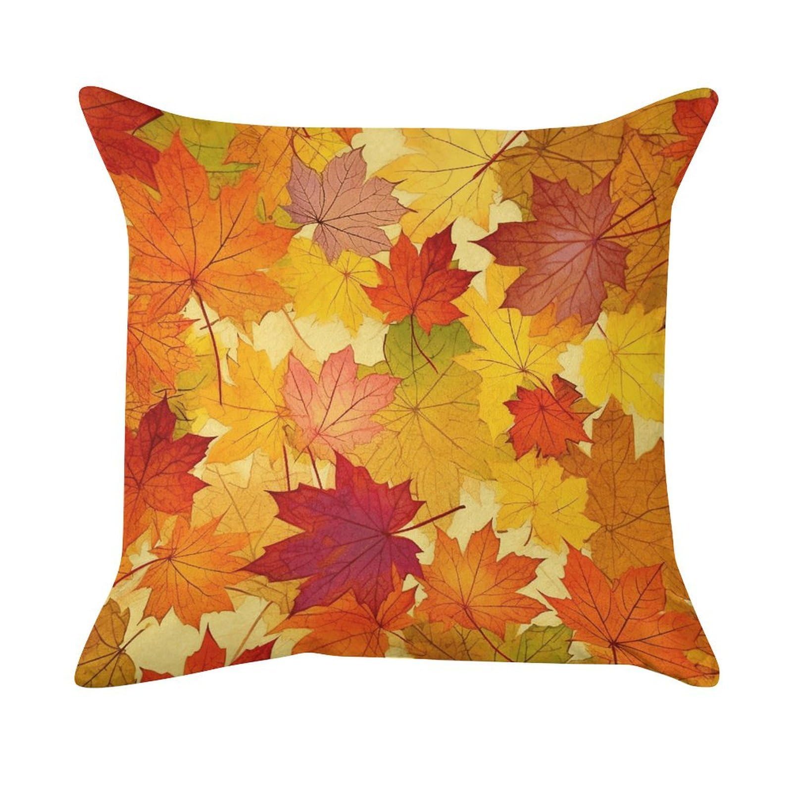 VstaDank Autumn Leaves of Maple Pillow Covers Super Soft Pillow Cases Square Throw Pillowcase Decorative Luxury Cushion Cases Velvet Lumbar Pillow Shells with Zipper for All Seasons